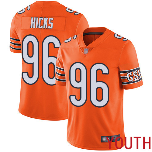 Chicago Bears Limited Orange Youth Akiem Hicks Alternate Jersey NFL Football #96 Vapor Untouchable->chicago bears->NFL Jersey